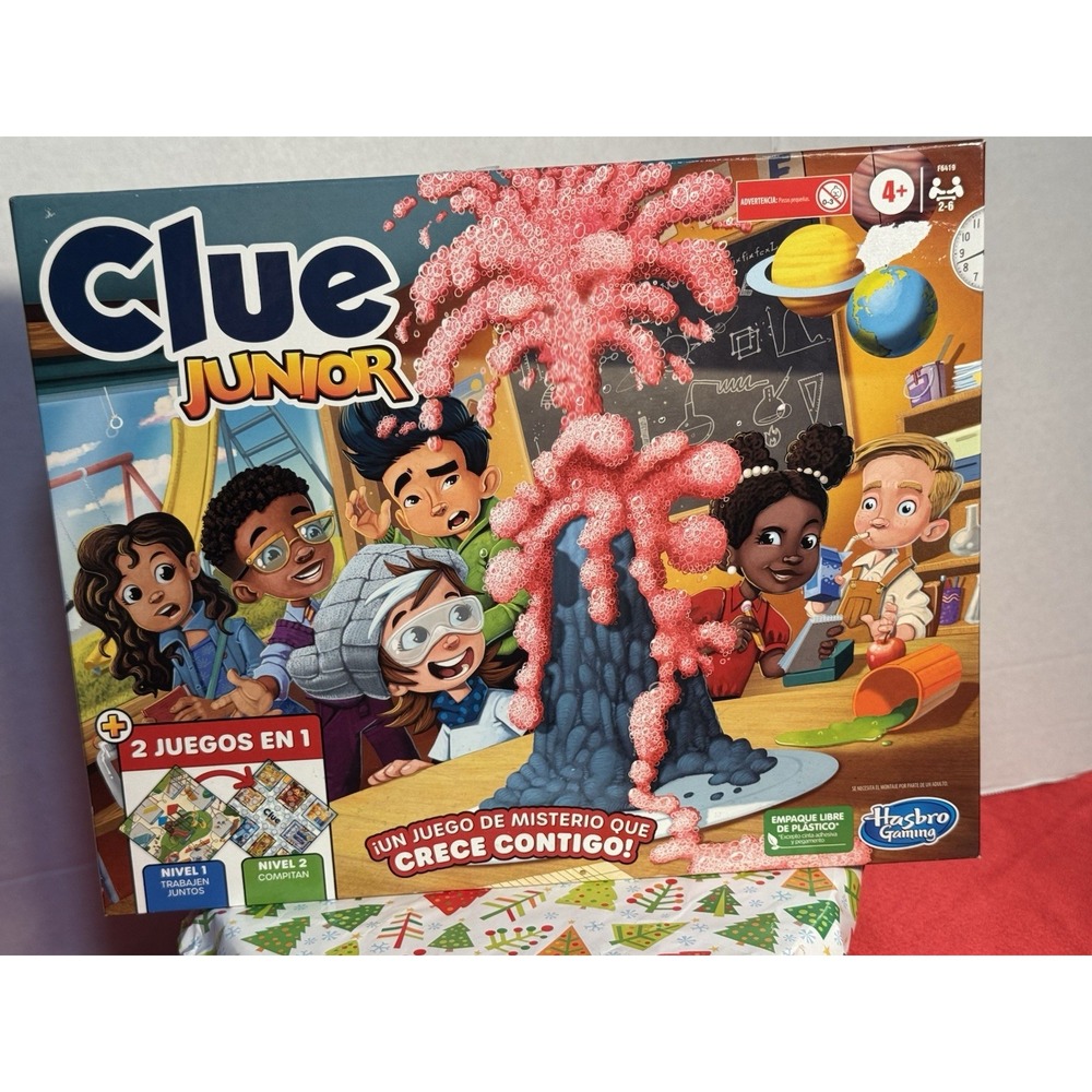 Clue Junior Game, 2-Sided Gameboard, 2 Games in 1, Clue Mystery Game for Younger